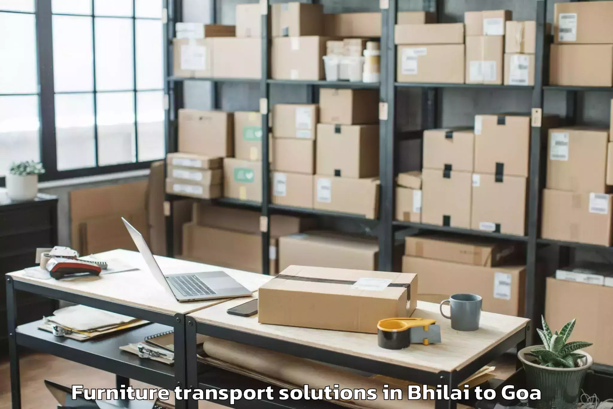 Professional Bhilai to Aldona Furniture Transport Solutions